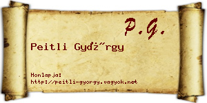 Peitli György névjegykártya
